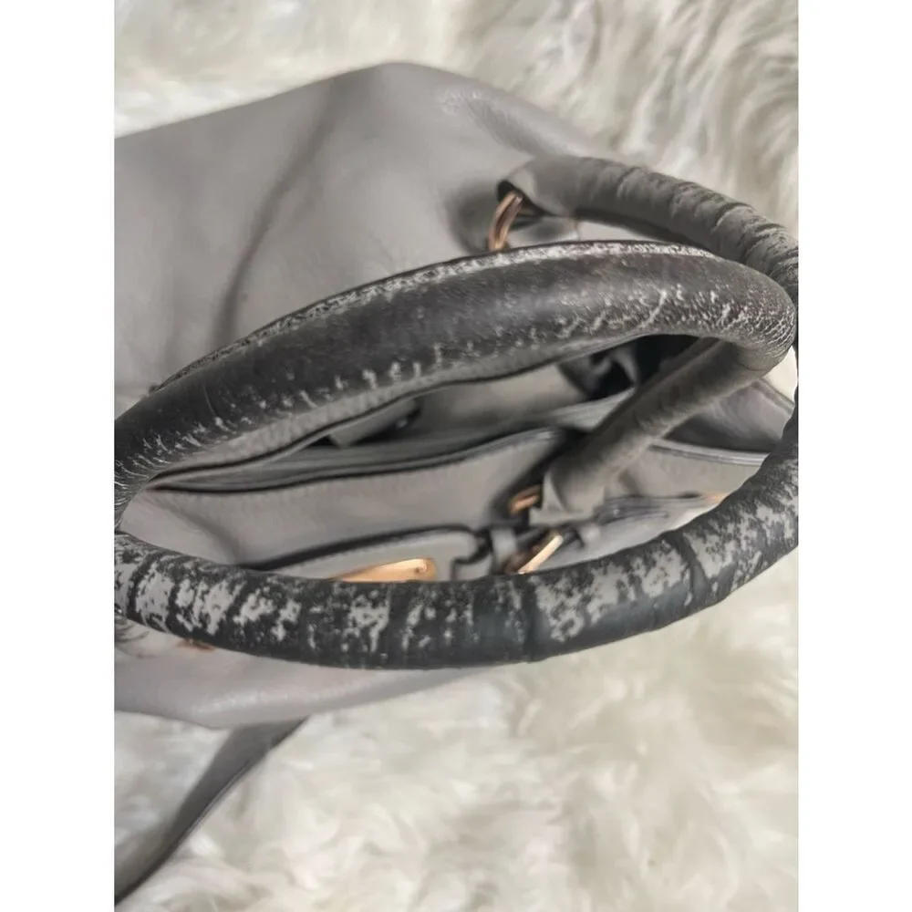 Michael Kors Gray Leather Satchel Bag/Shoulder bag Rose gold hardwares.